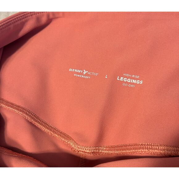 Old Navy Women's High-Waisted PowerSoft Rib-Paneled Leggings Pockets Size Large - Picture 4 of 5